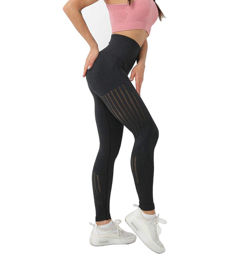 Women’s High Waist Seamless Leggings Ankle Yoga Pants Squat Proof Workout Tight Black