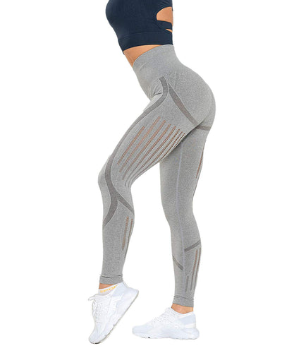 Women’s High Waist Seamless Leggings Ankle Yoga Pants Squat Proof Workout Tight Gray